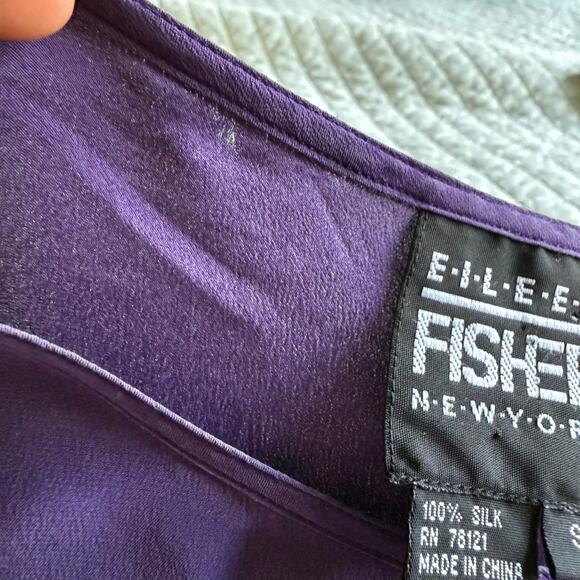 Eileen Fisher Vintage Purple Silk Blouse Women’s S/M Minimalist Top - Picture 8 of 8